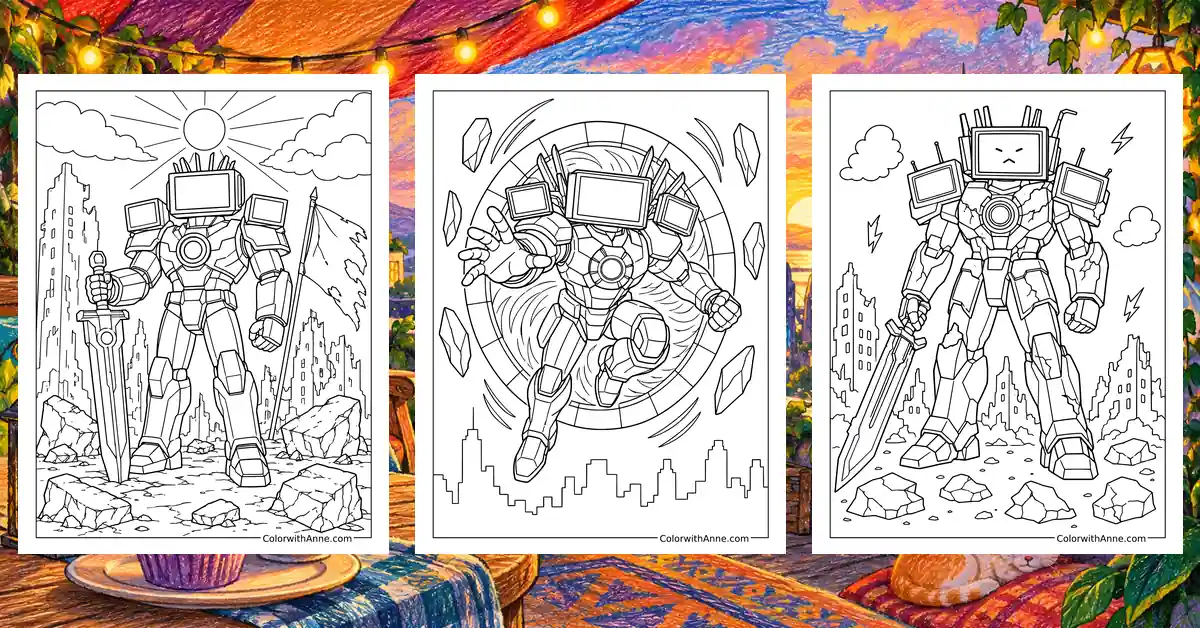Titan TV Man Coloring Pages banner