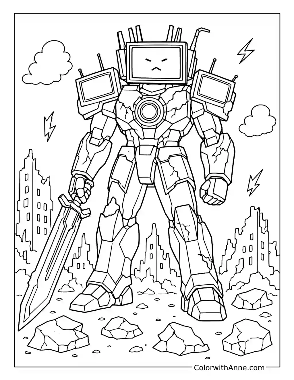 Titan TV Man Damaged but Unstoppable coloring page