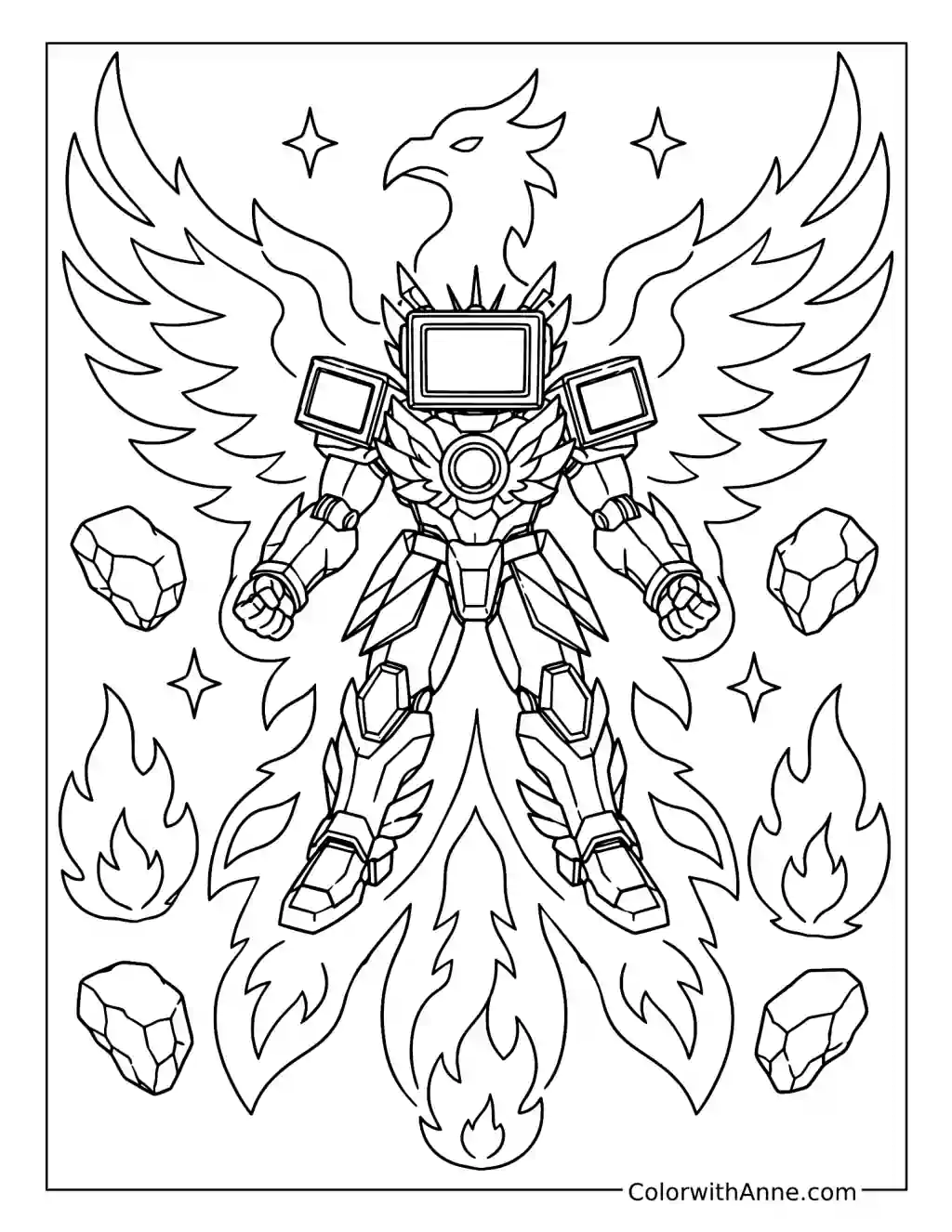 Titan TV Man Phoenix Upgrade coloring page