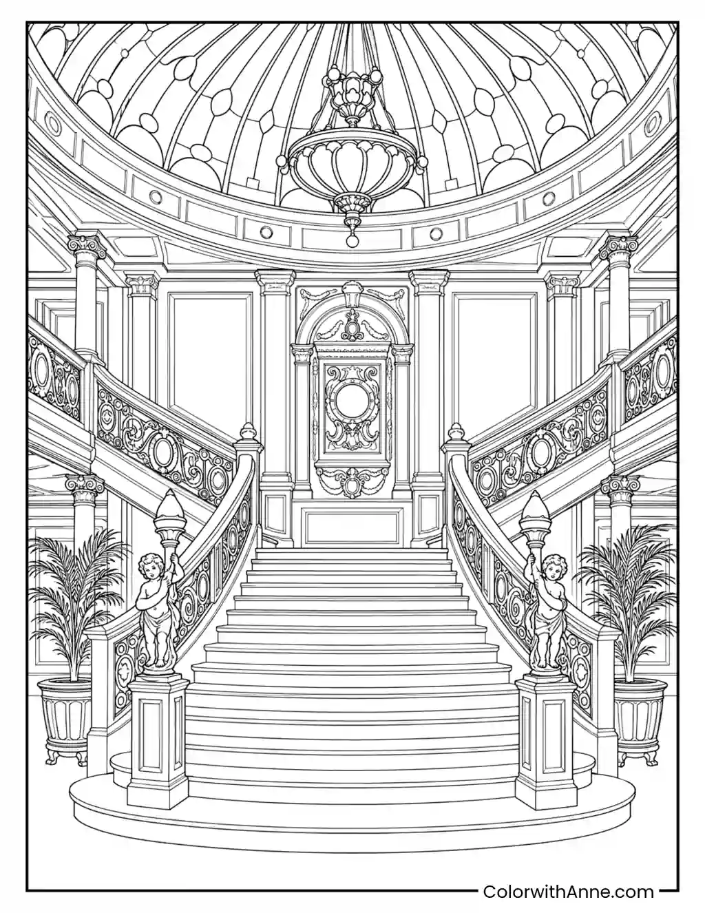 Titanic's Grand Staircase coloring page