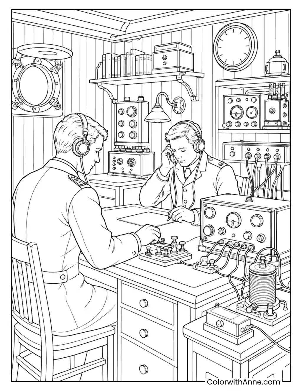 Titanic's Wireless Radio Room coloring page