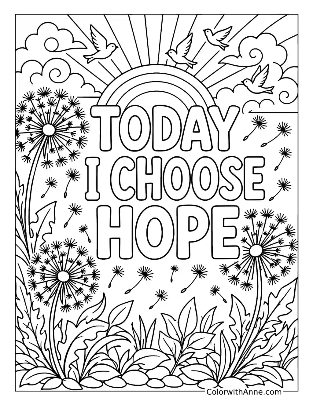 Today I Choose Hope coloring page