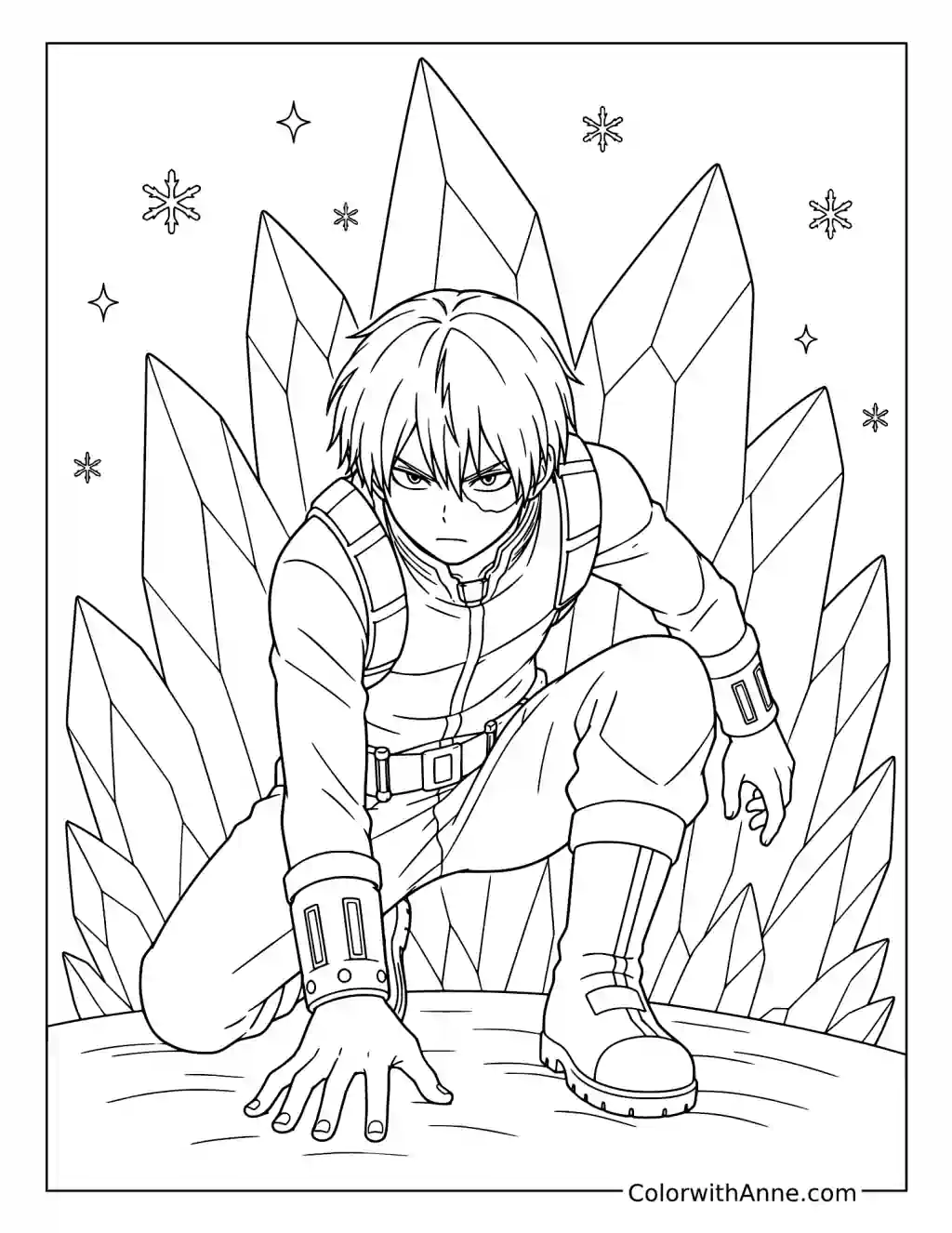 Todoroki’s Ice Wall coloring page