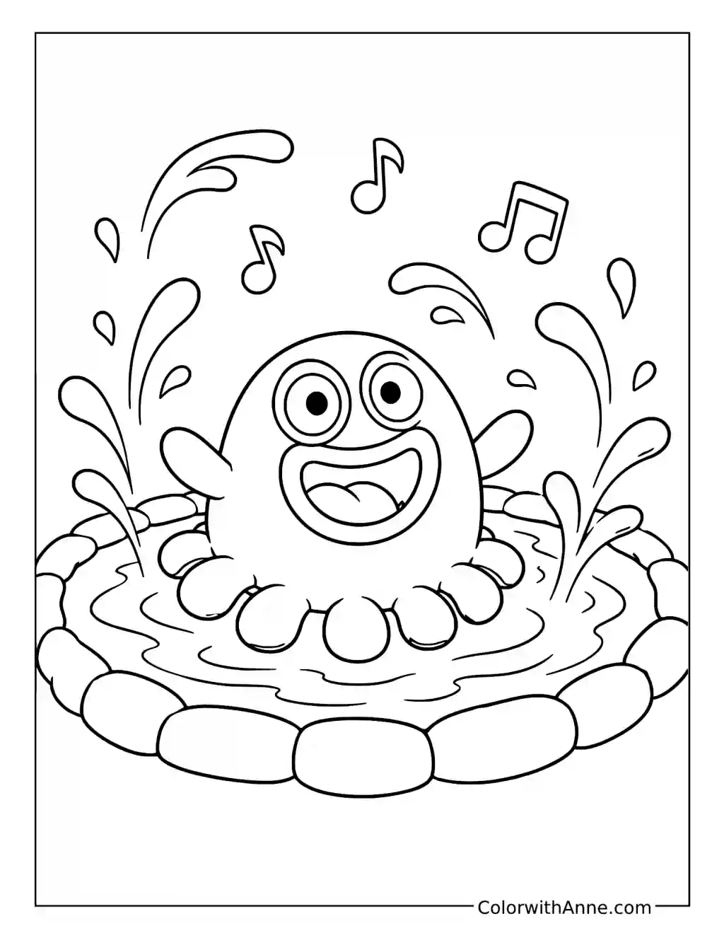 Toe Jammer Splashing Song coloring page