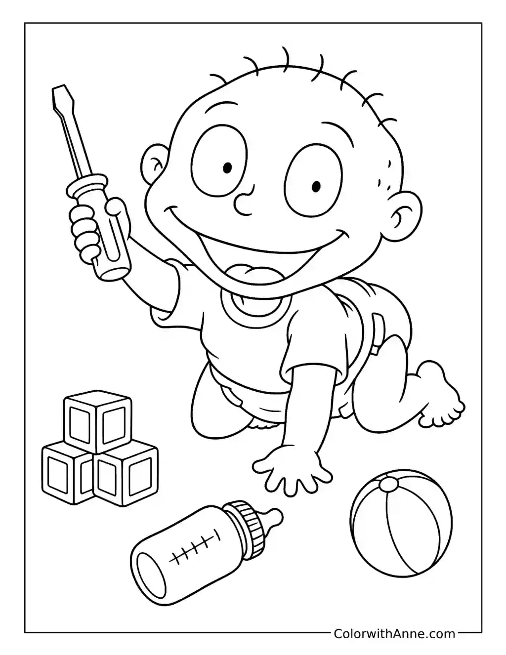 Tommy Pickles Crawls into Adventure coloring page