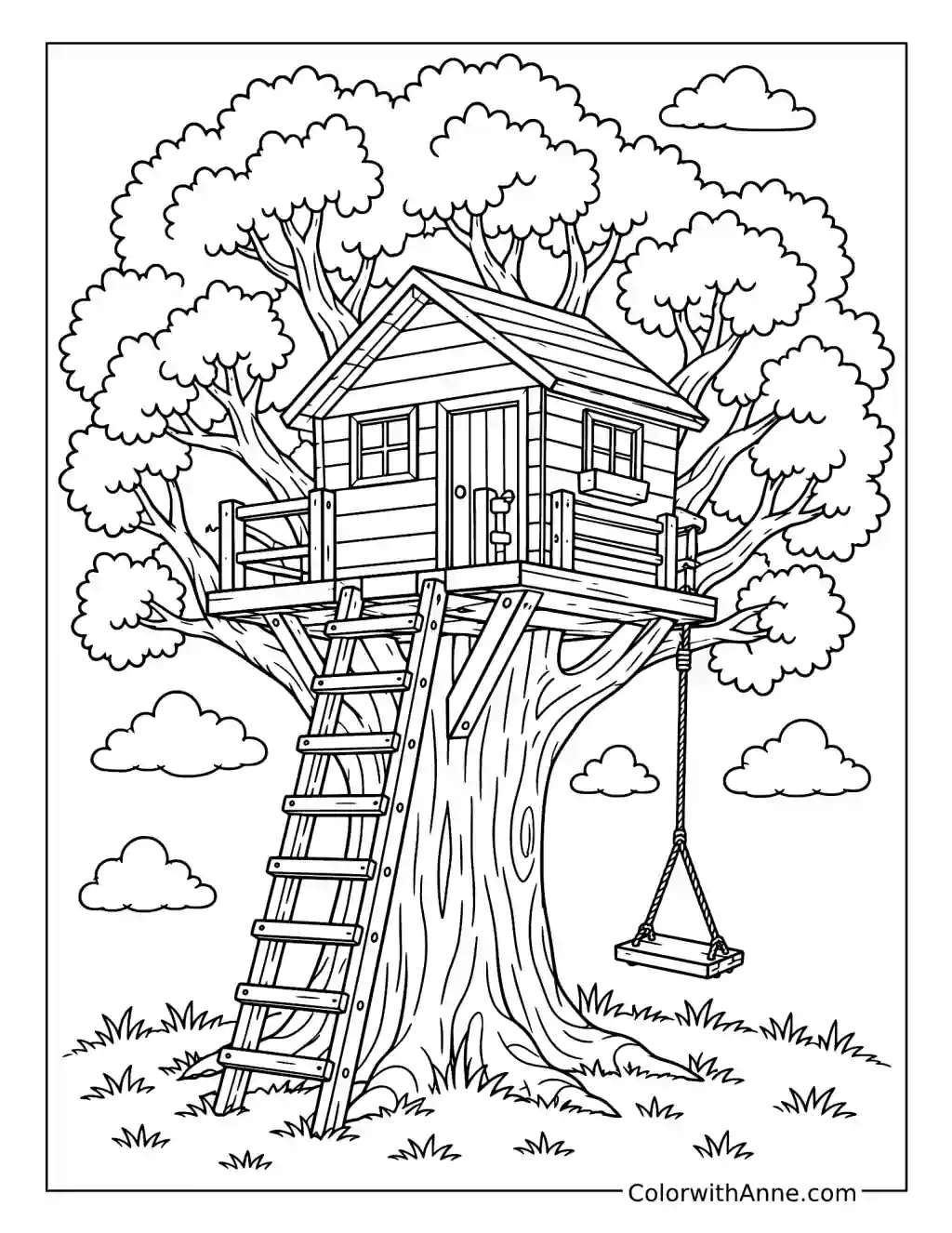Tree House Adventure coloring page
