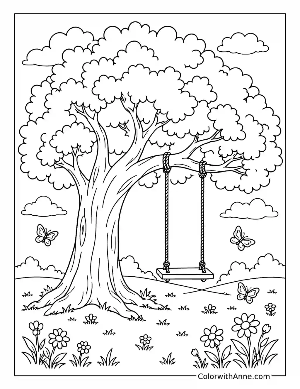Tree Swing coloring page