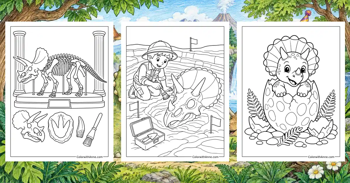 Triceratops Coloring Pages banner