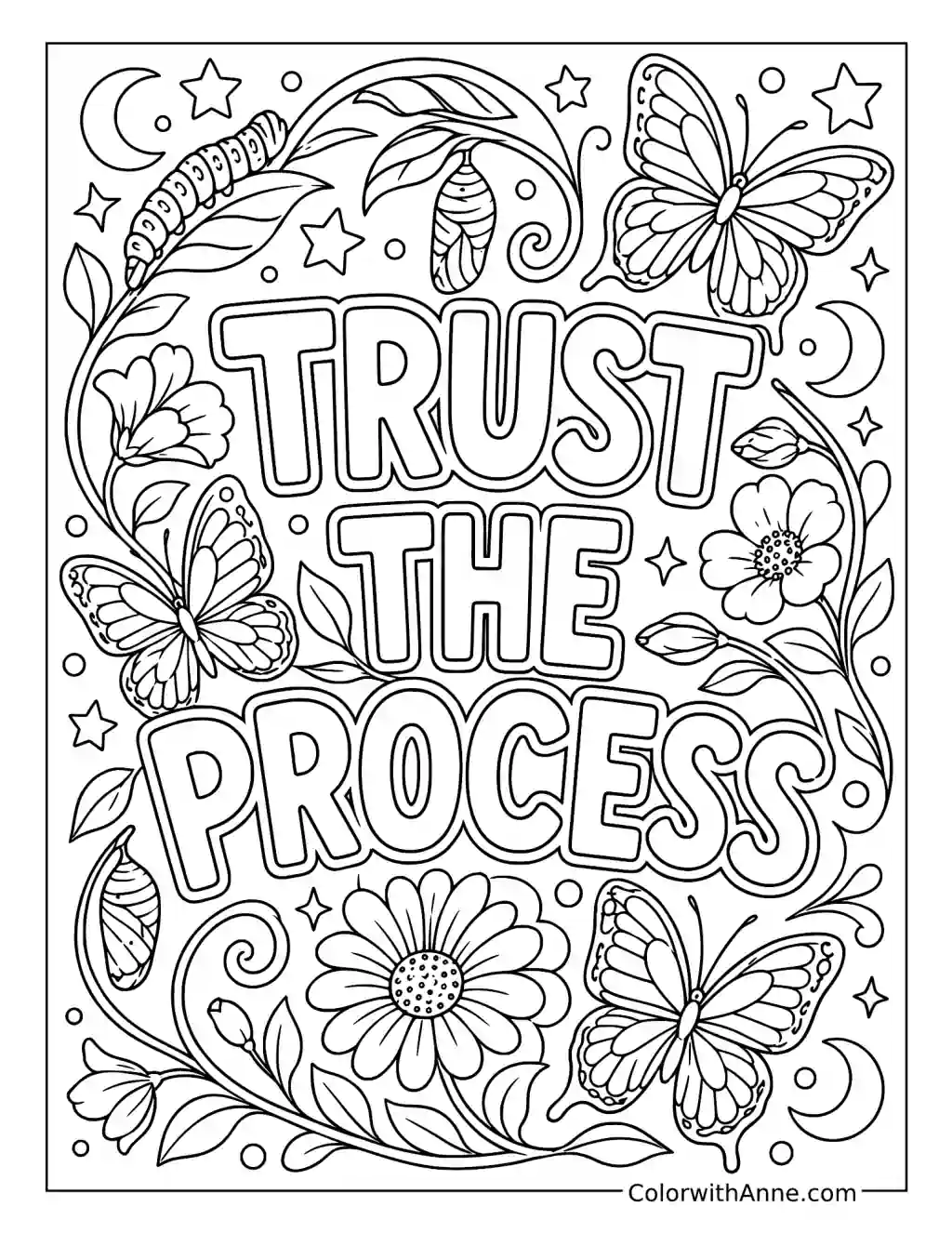 Trust the Process coloring page