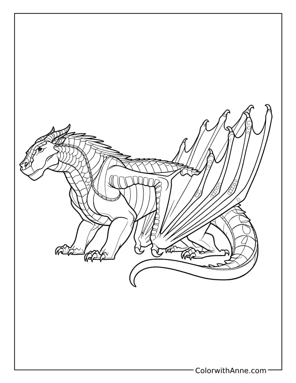 Turtle Resting with Raised Wings coloring page