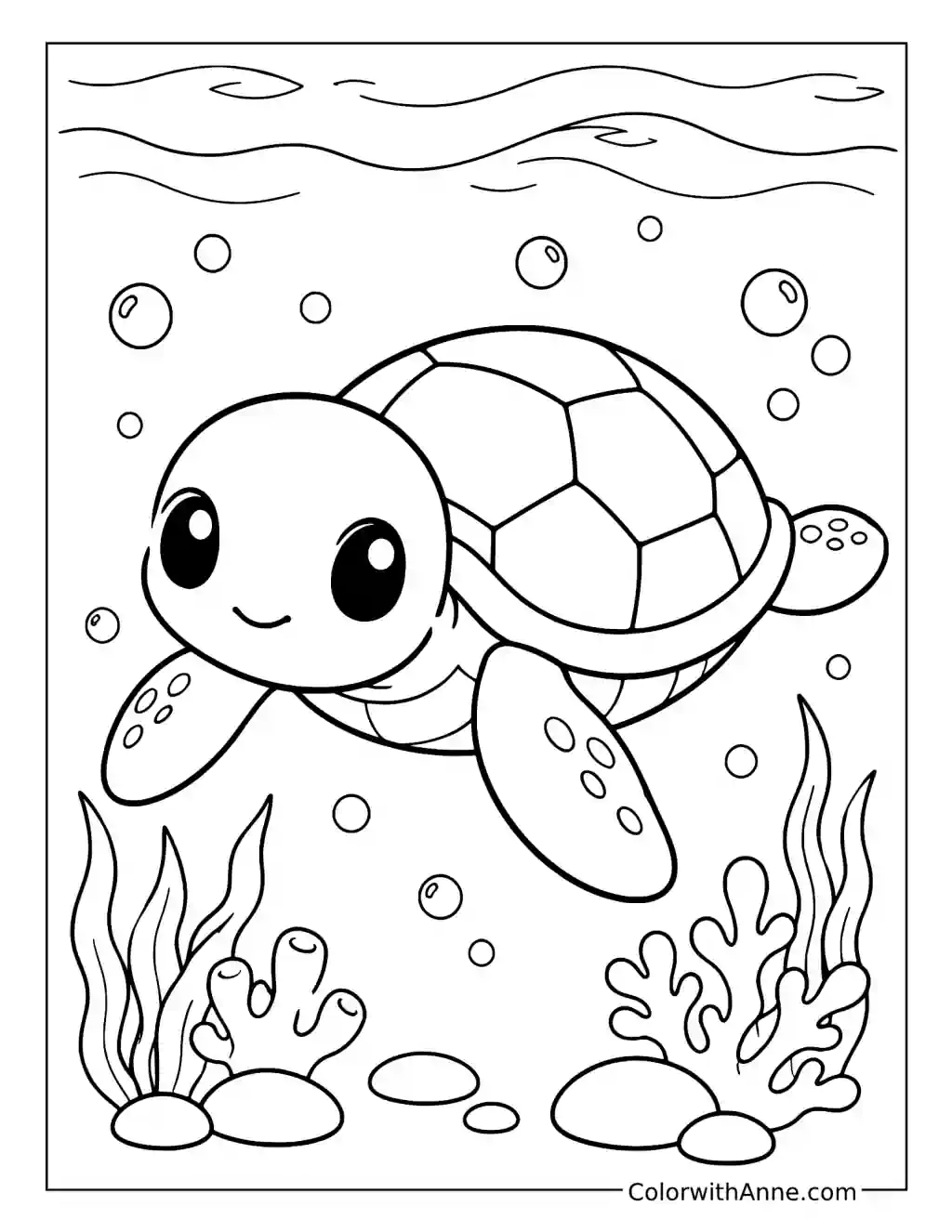 Turtle's Tropical Underwater Adventure coloring page