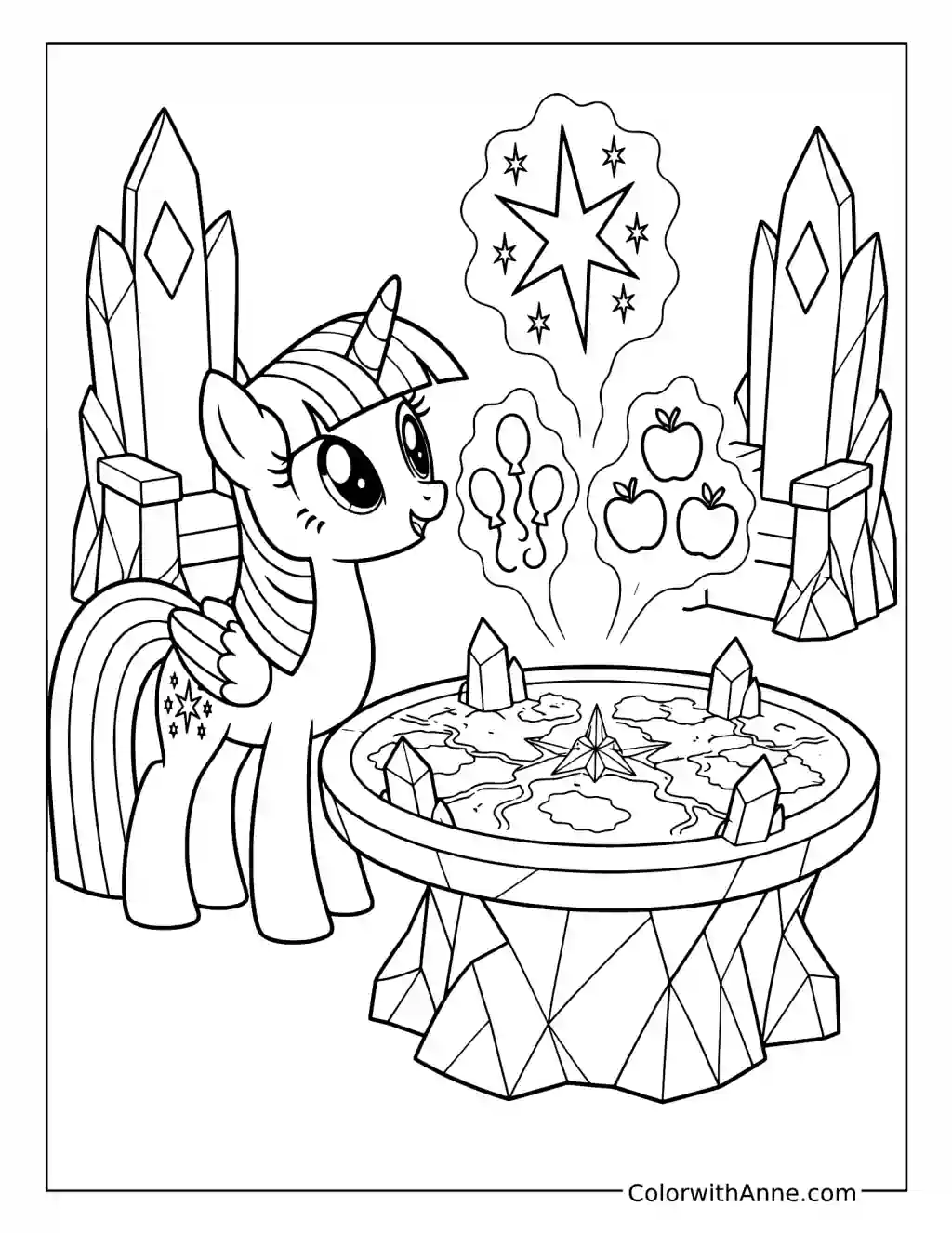 Twilight Sparkle and the Friendship Map coloring page