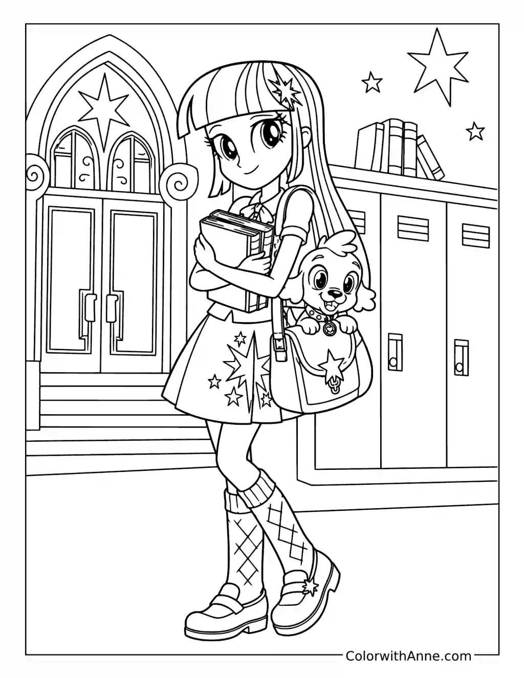 Twilight Sparkle at Canterlot High coloring page
