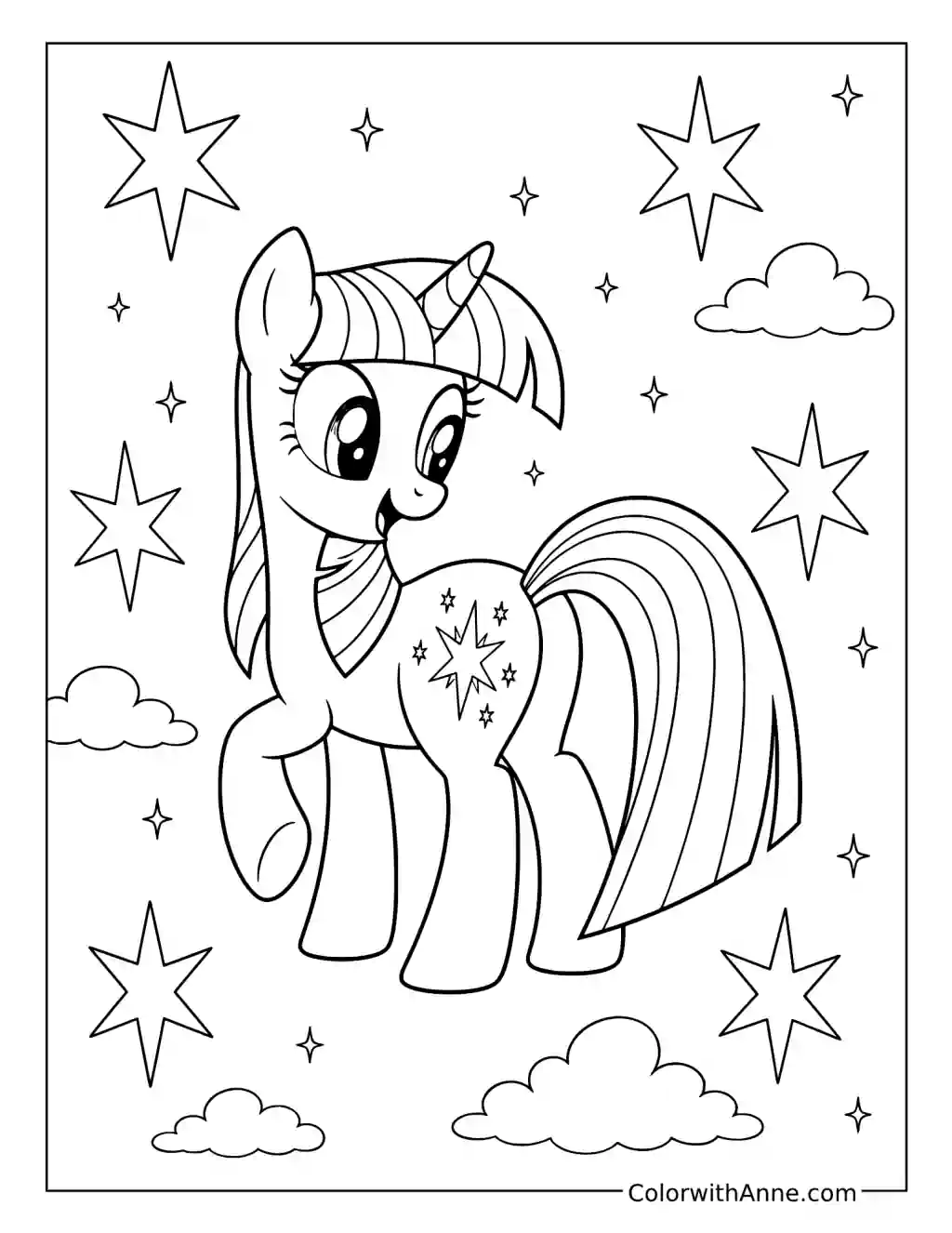 Twilight Sparkle Cutie Mark Magic coloring page