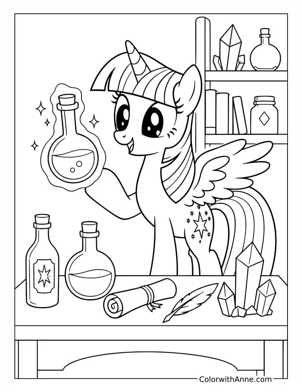 Twilight Sparkle Magic Potion Lesson coloring page