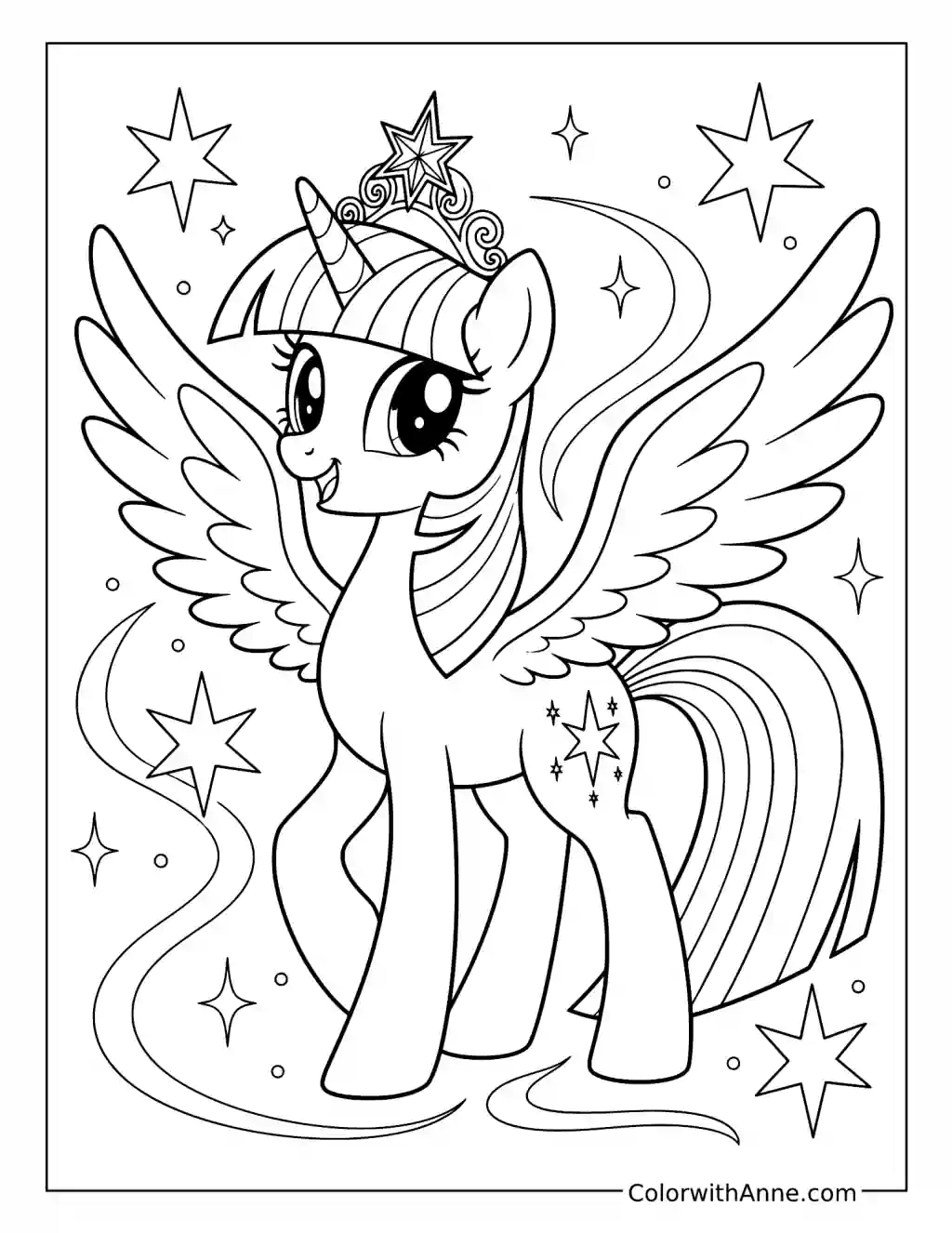 Twilight Sparkle Princess Portrait coloring page