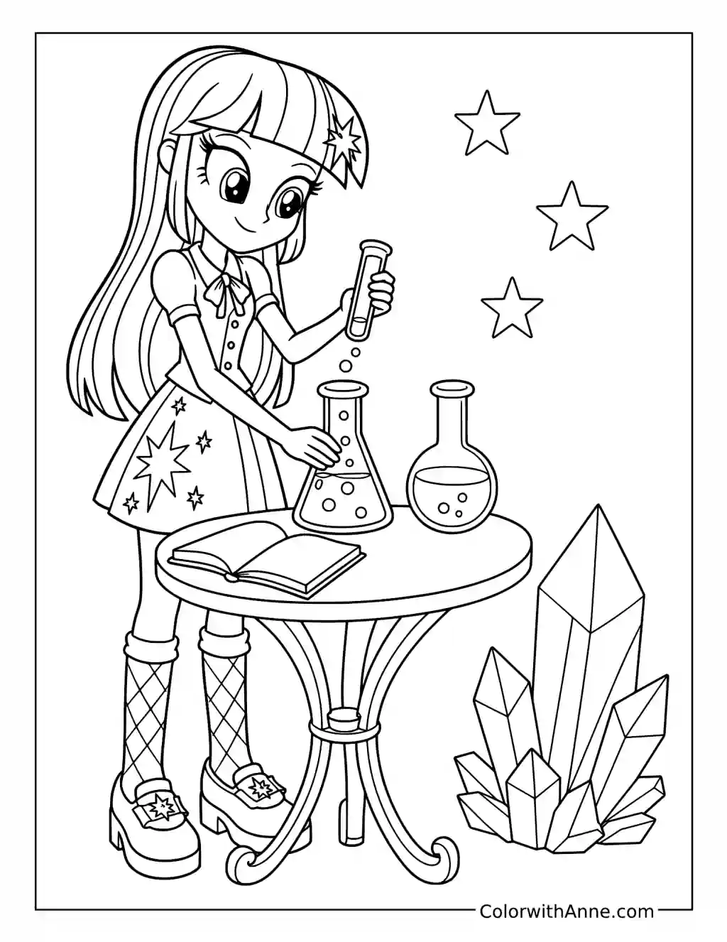 Twilight Sparkle Science Experiment coloring page