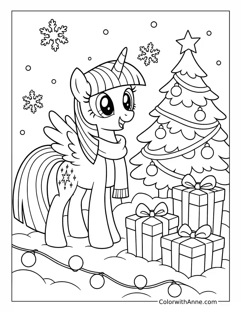 Twilight Sparkle Winter Celebration coloring page
