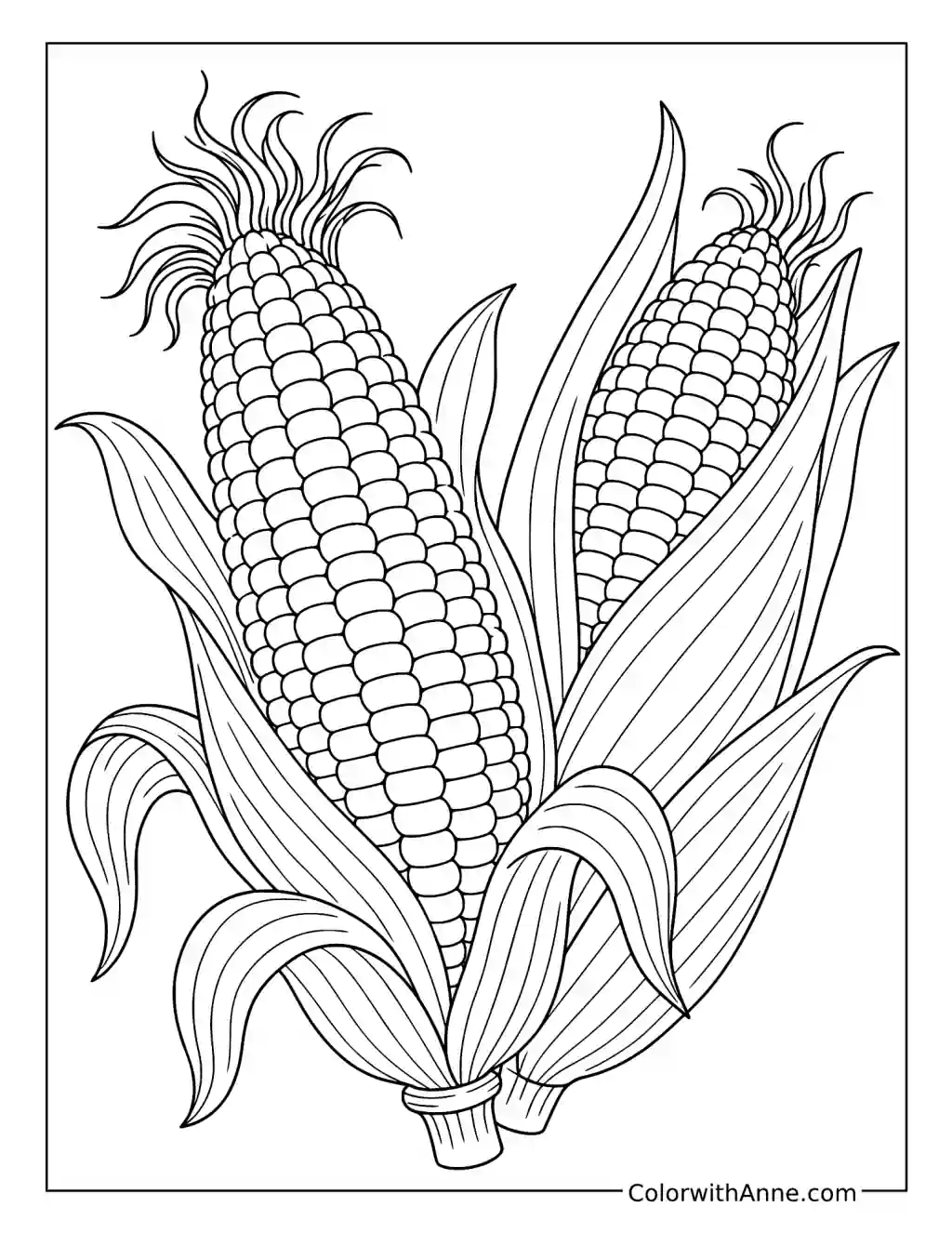 Two Ears of Corn coloring page