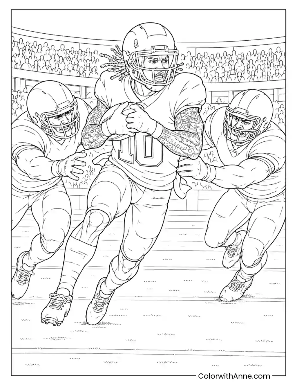 Tyreek Hill Breaks Through Two Tackles coloring page