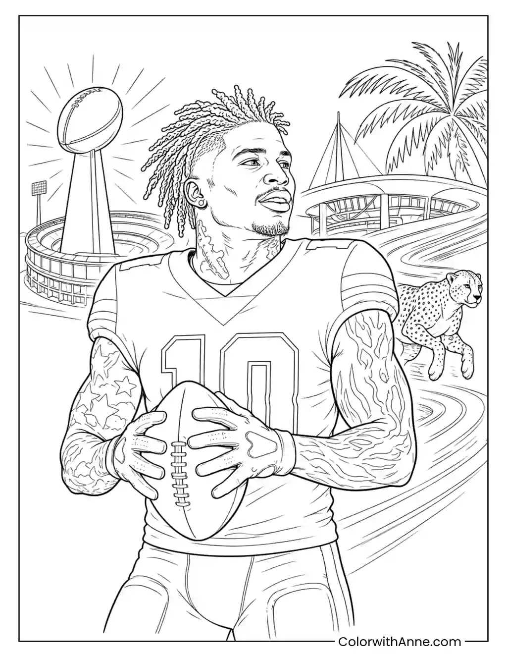 Tyreek Hill Career Tribute coloring page