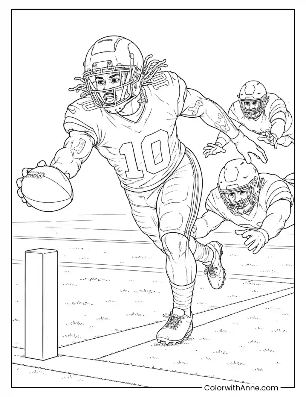 Tyreek Hill Crosses the Goal Line coloring page