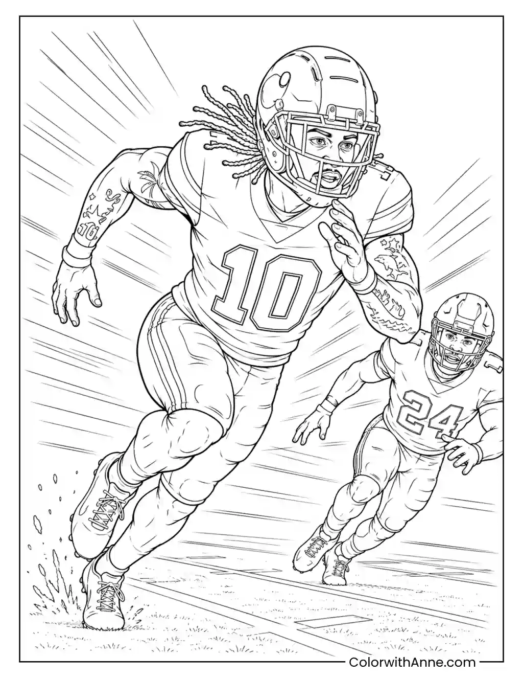 Tyreek Hill Explodes off the Line coloring page