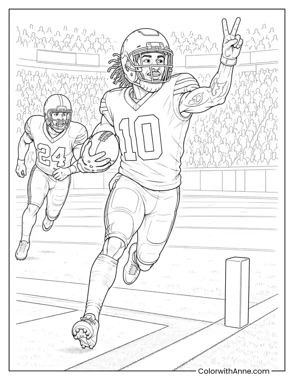 Tyreek Hill Flashes the Peace Sign coloring page