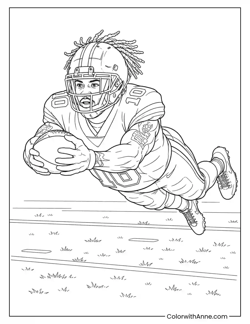 Tyreek Hill Makes a Diving Catch coloring page