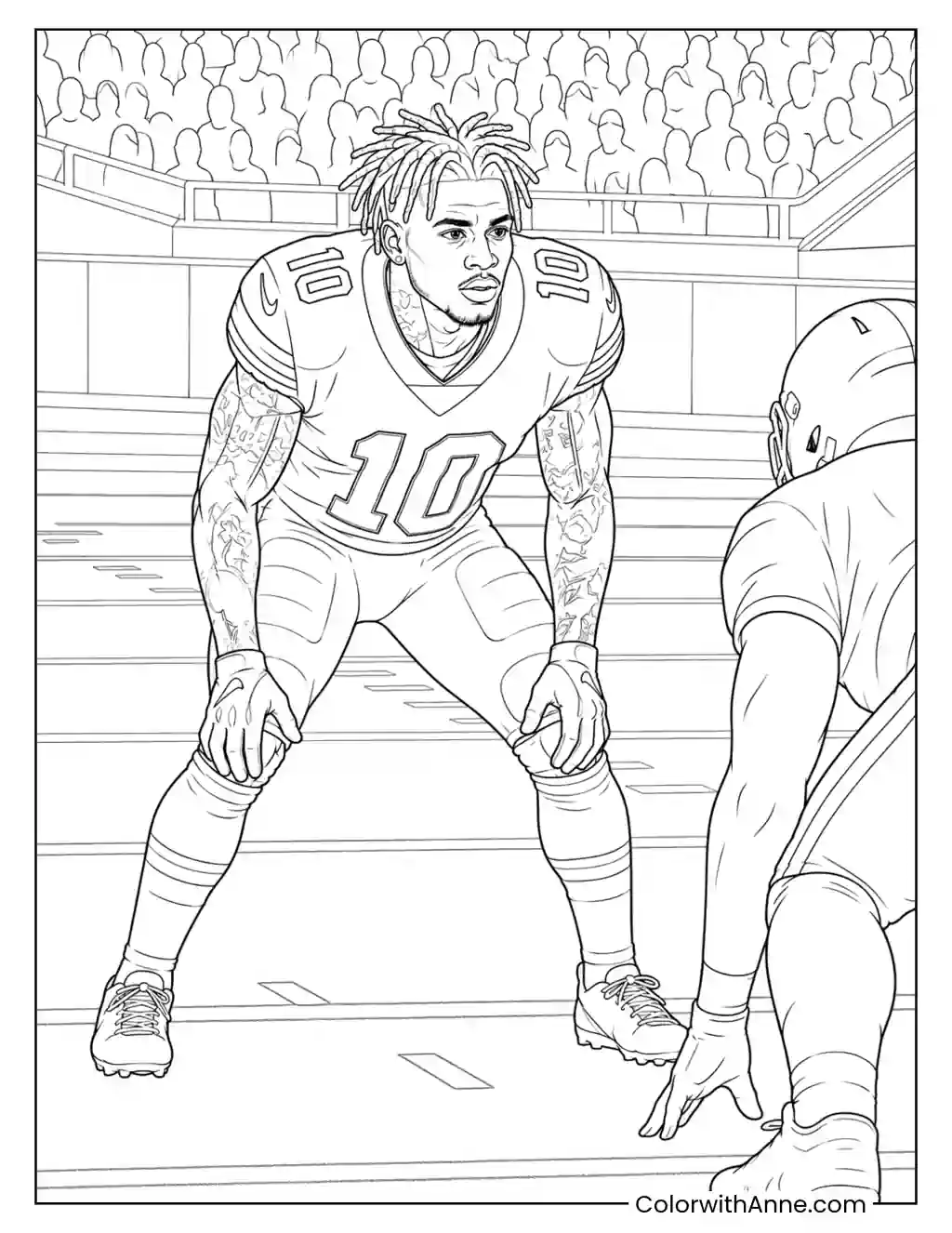Tyreek Hill Ready for the Snap coloring page