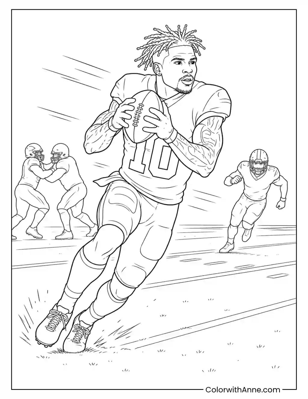 Tyreek Hill Returns a Punt coloring page