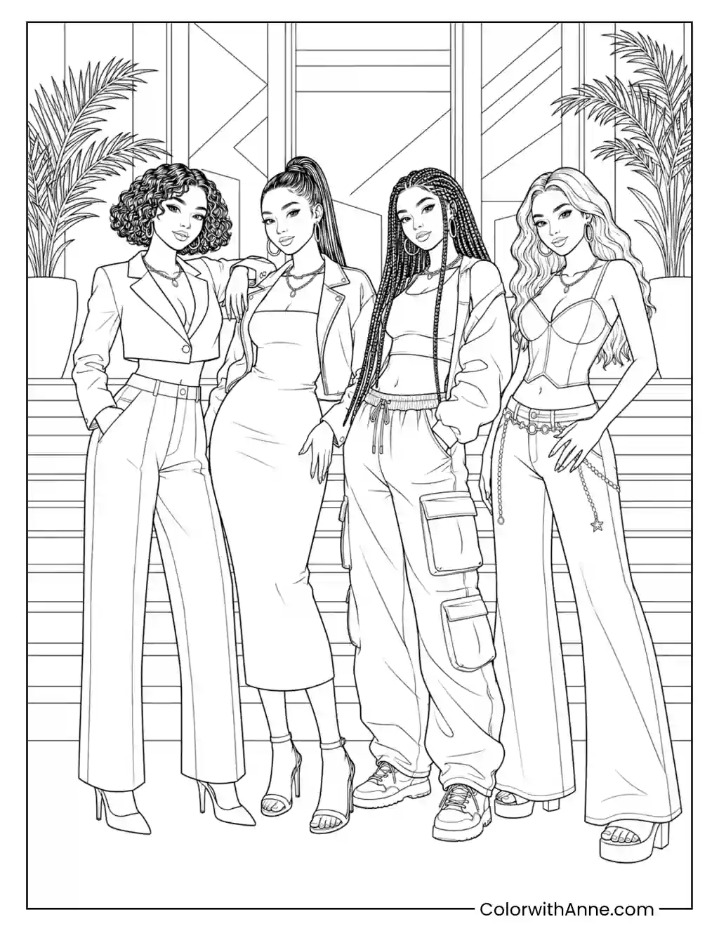 Ultimate Baddie Glam Squad coloring page
