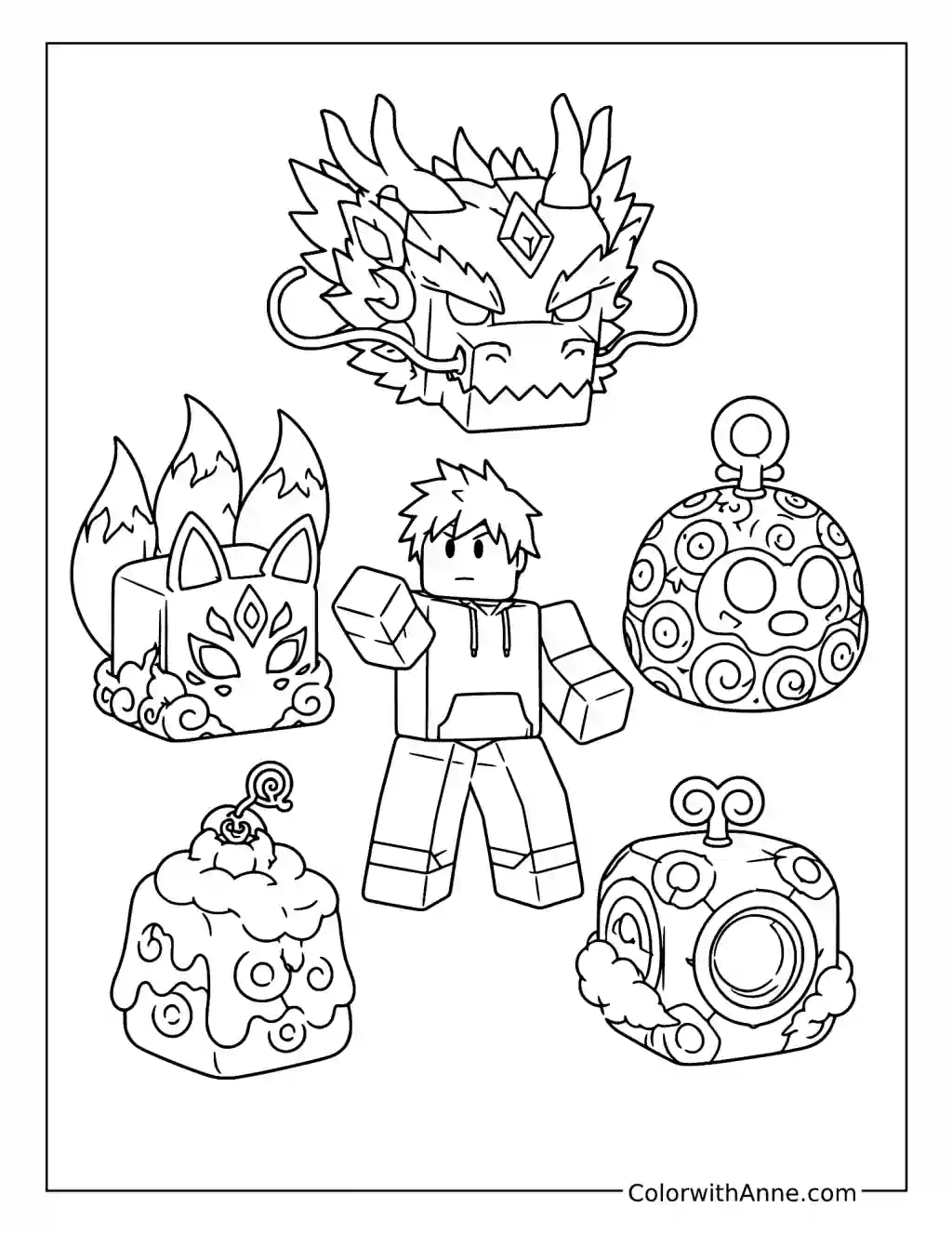 Ultimate Blox Fruits Collection coloring page
