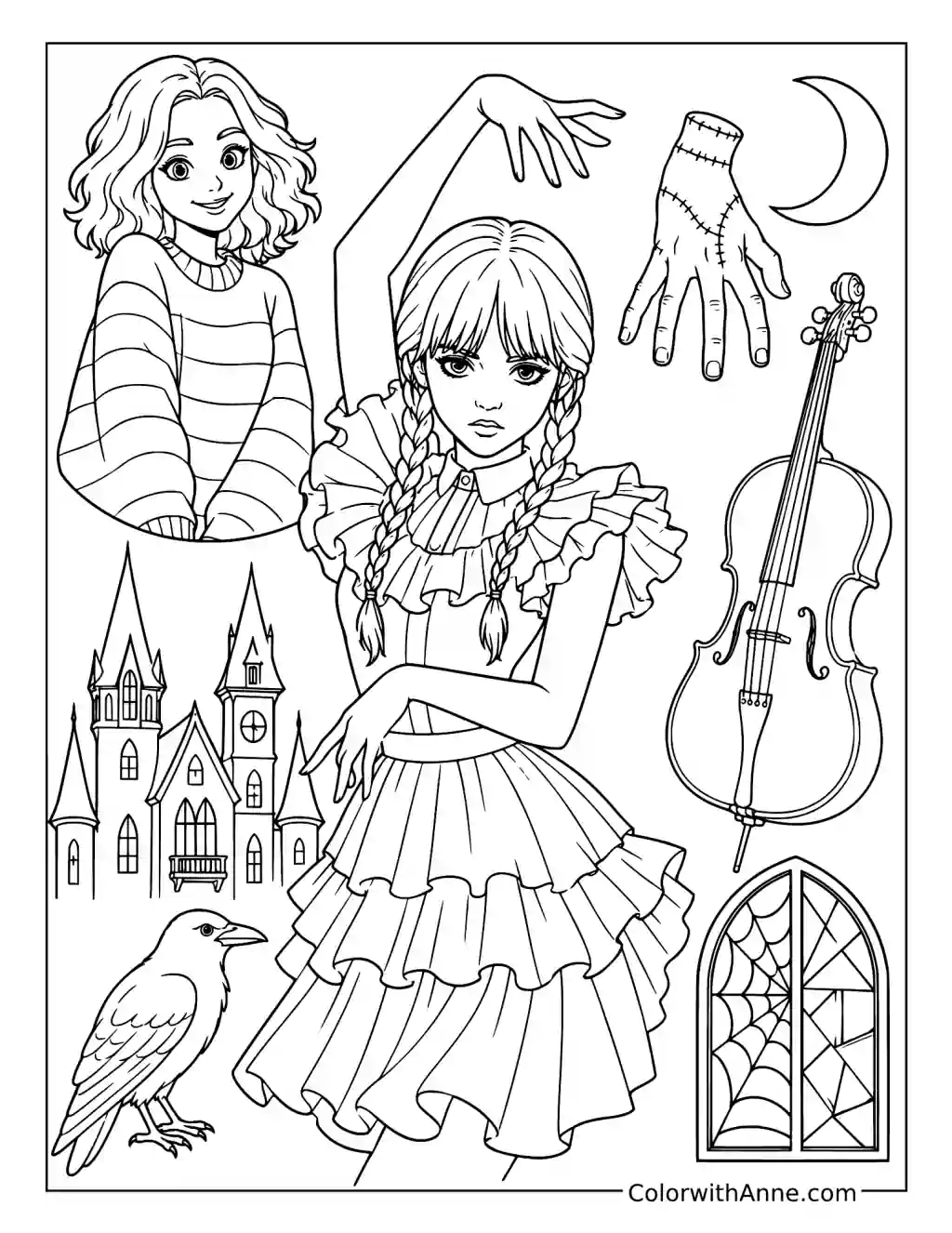 Ultimate Wednesday Poster coloring page