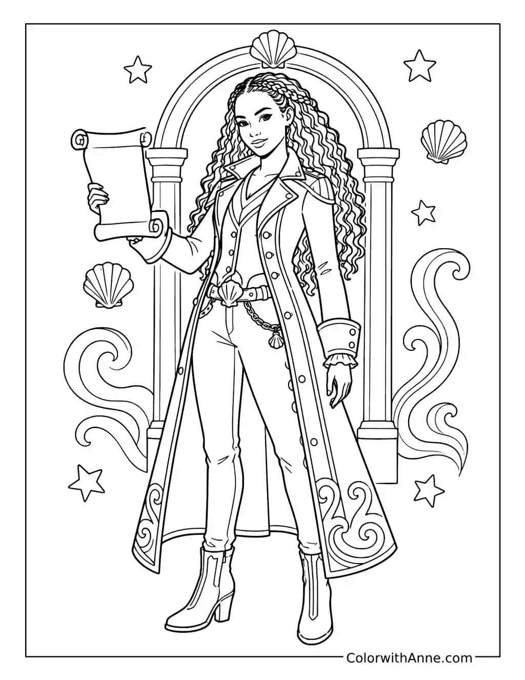 Uma at Auradon Prep coloring page