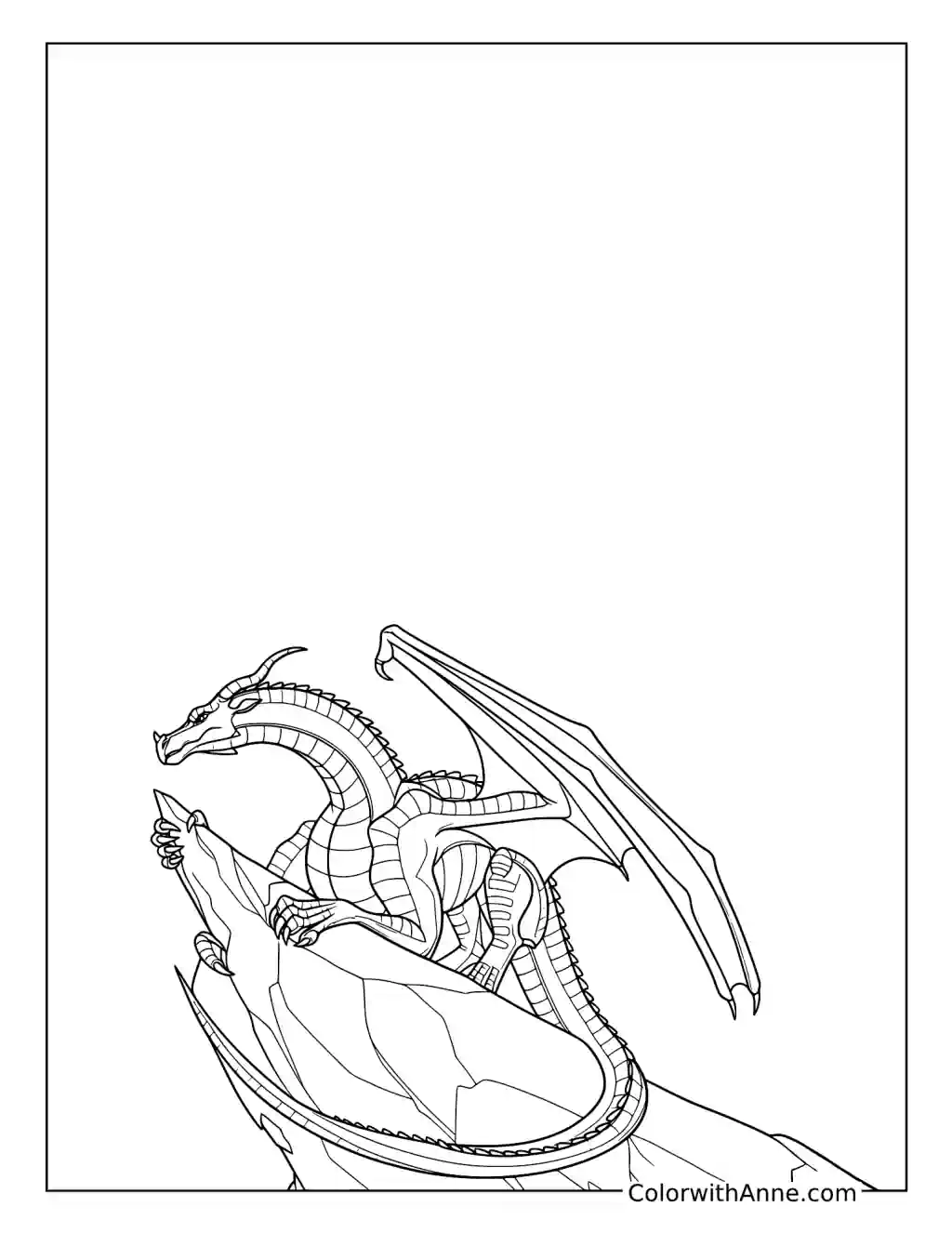 Umber Watching from a Rocky Ledge coloring page