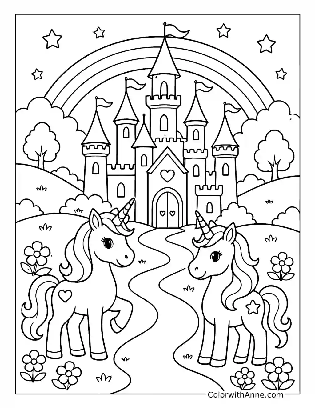 Unicorn Valley Dream Castle coloring page