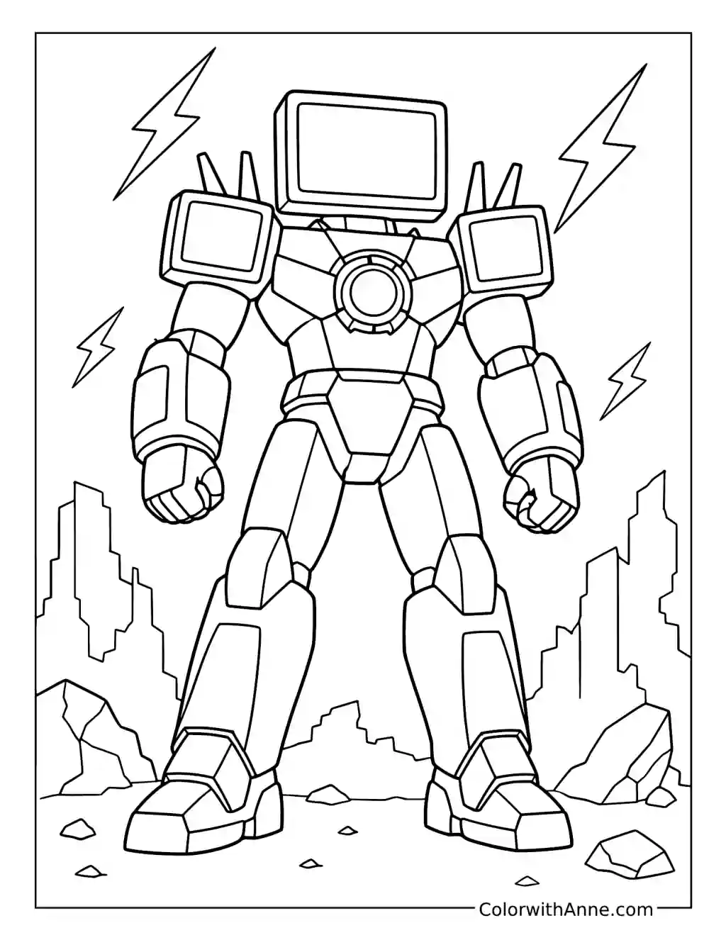 Upgraded Titan TV Man Power Pose coloring page