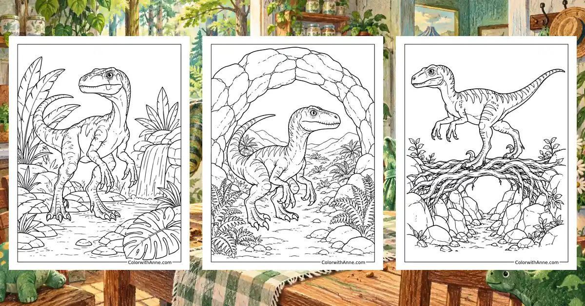 Velociraptor Coloring Pages banner