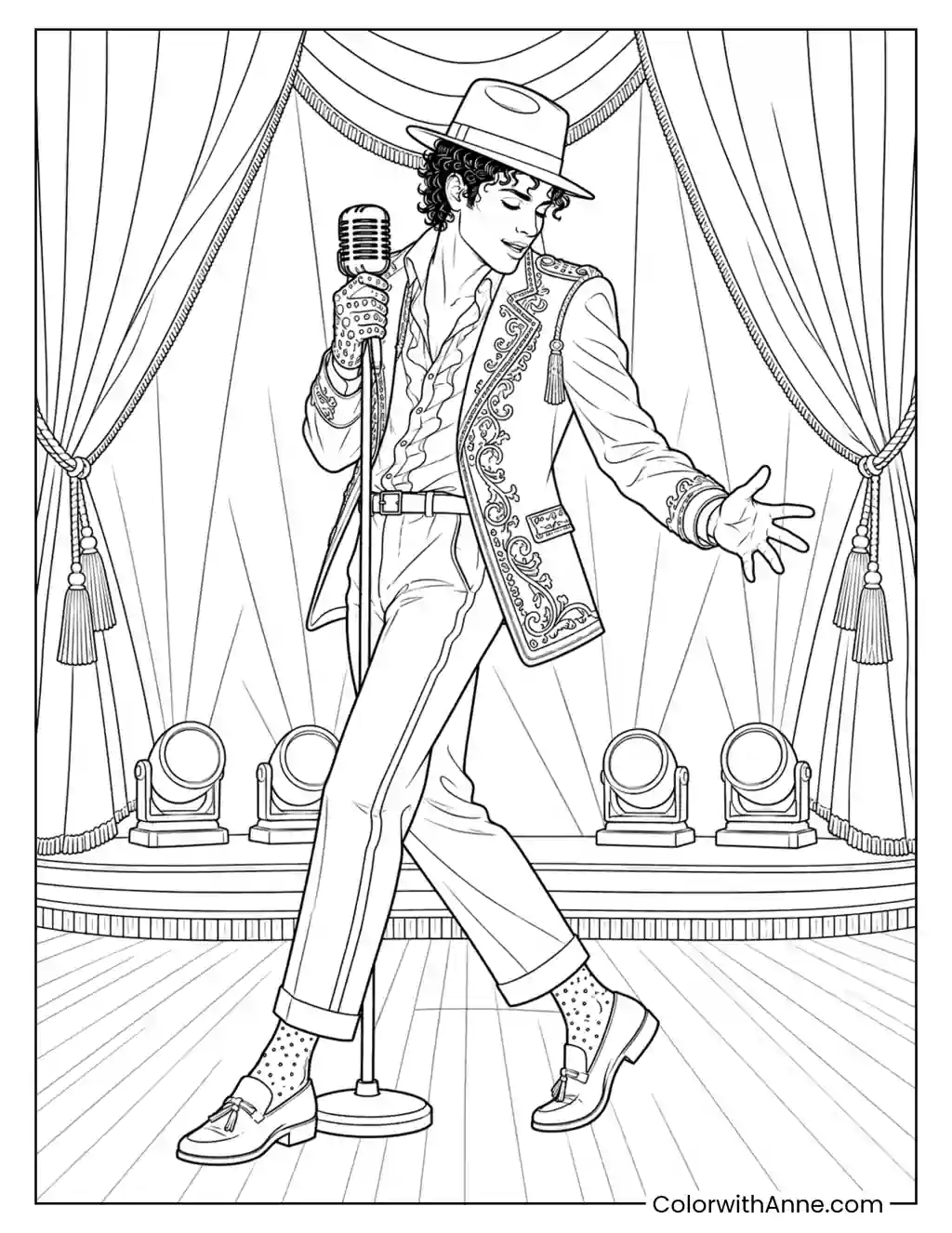 Velvet Curtain Performance coloring page