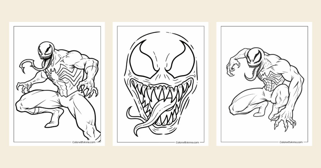 venom coloring pages banner