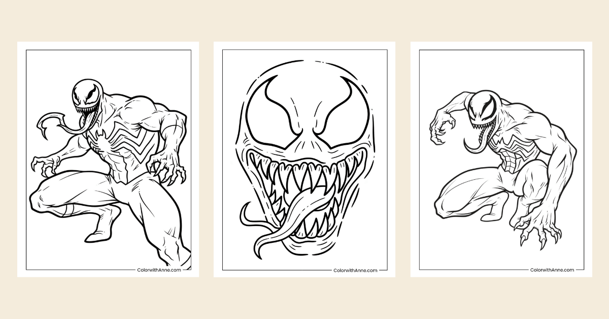venom coloring pages banner