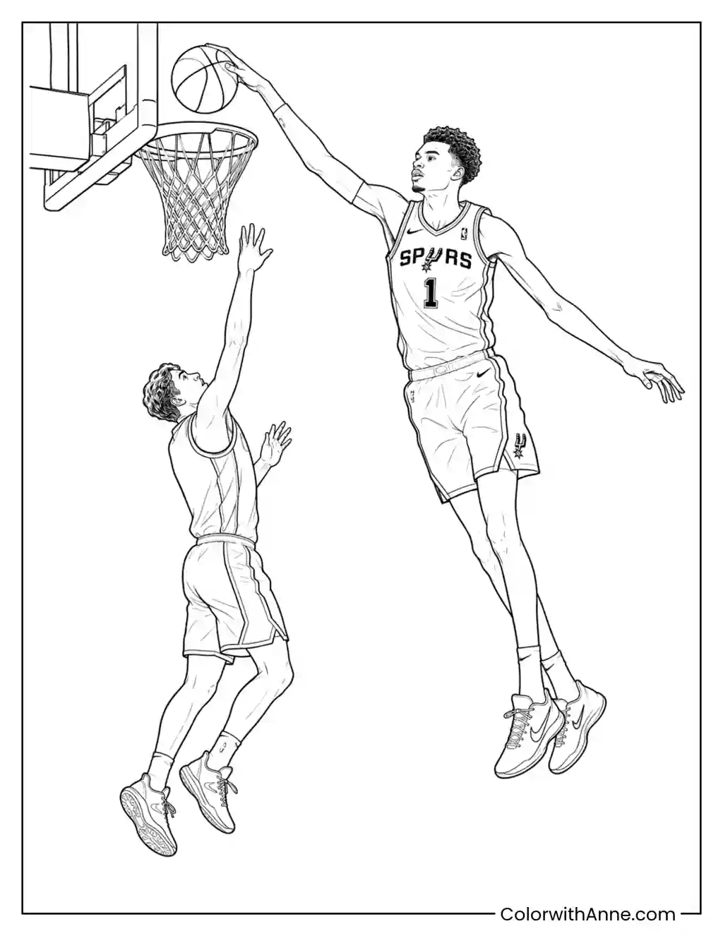 Victor Wembanyama Towering Block coloring page