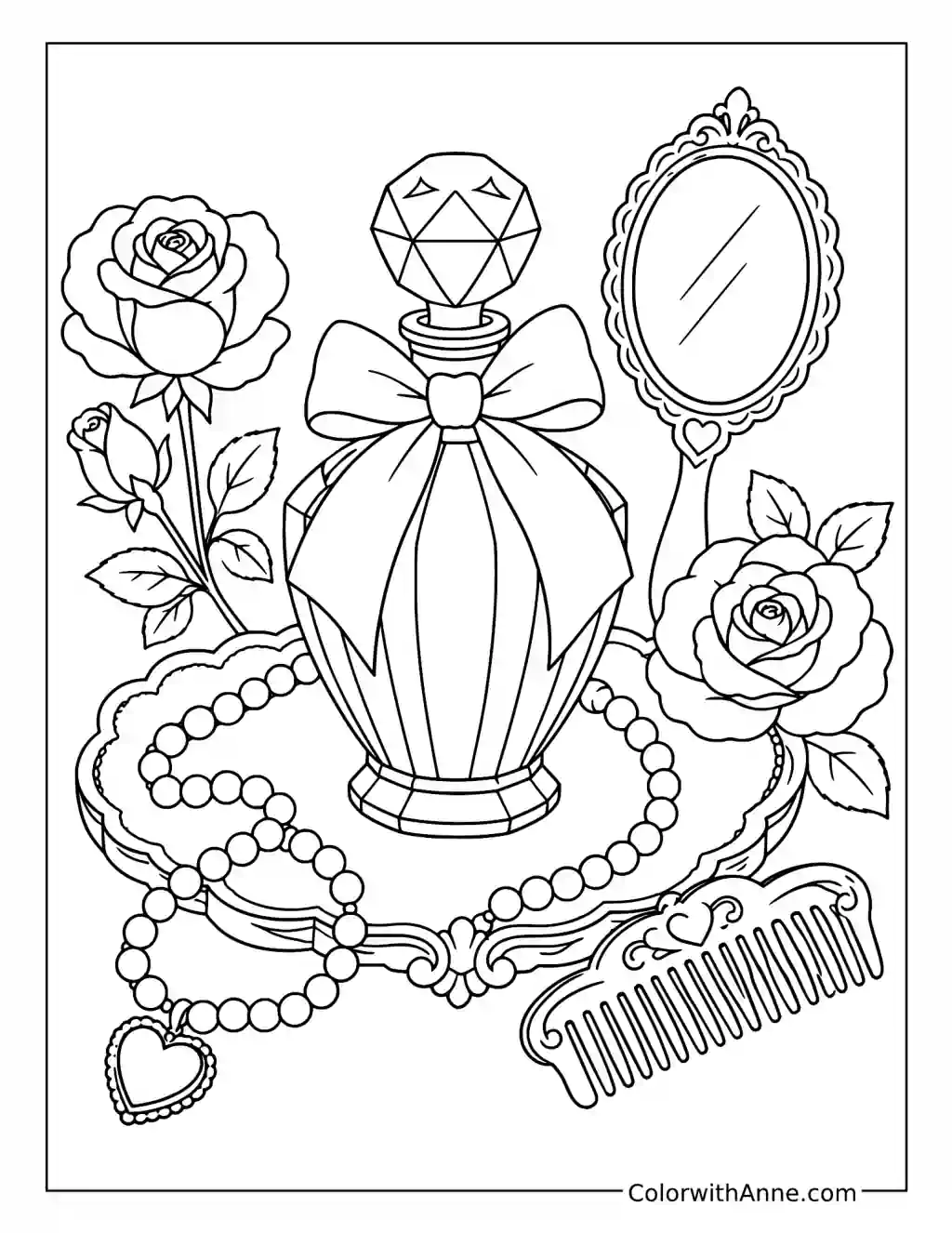 Vintage Coquette Perfume Bottle coloring page