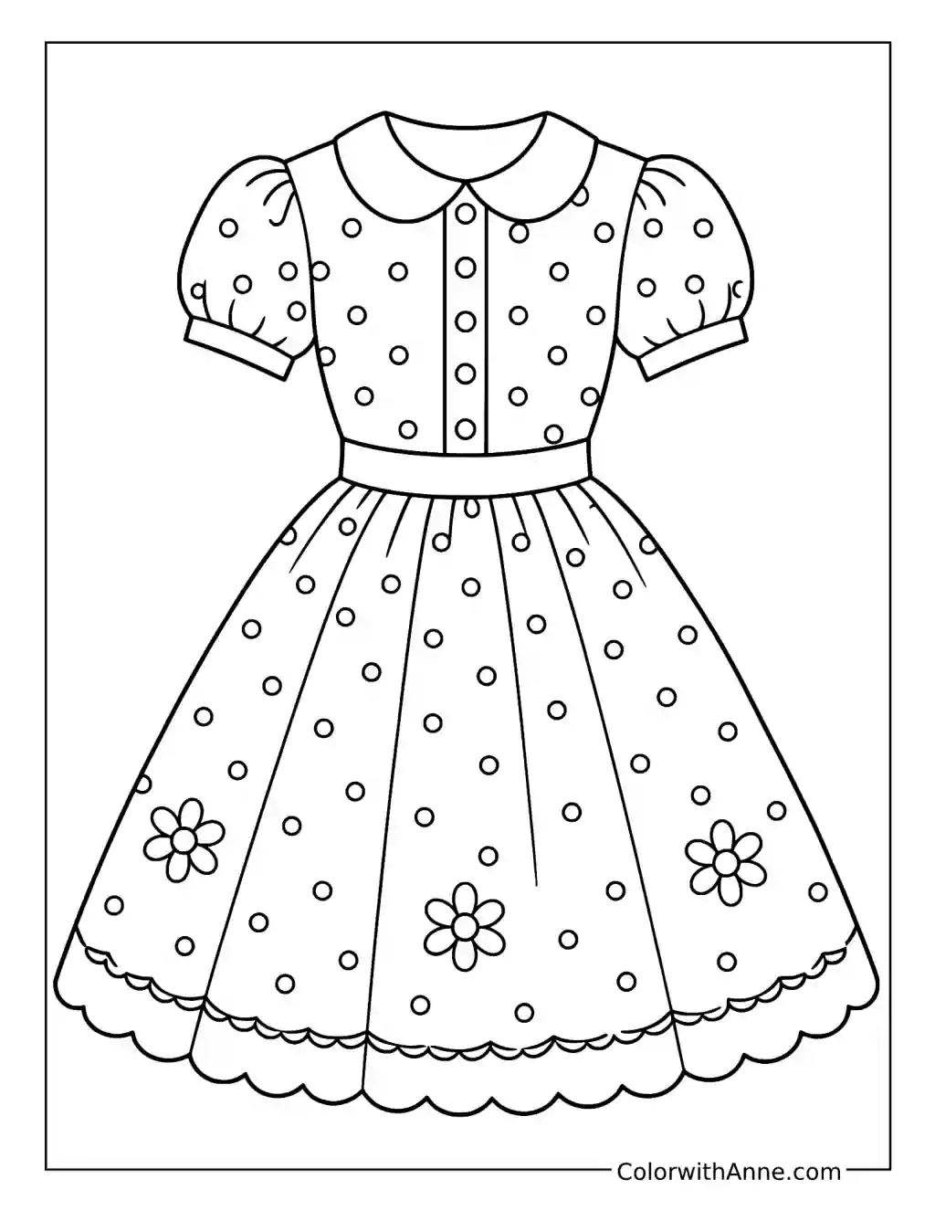 Vintage Tea Dress coloring page