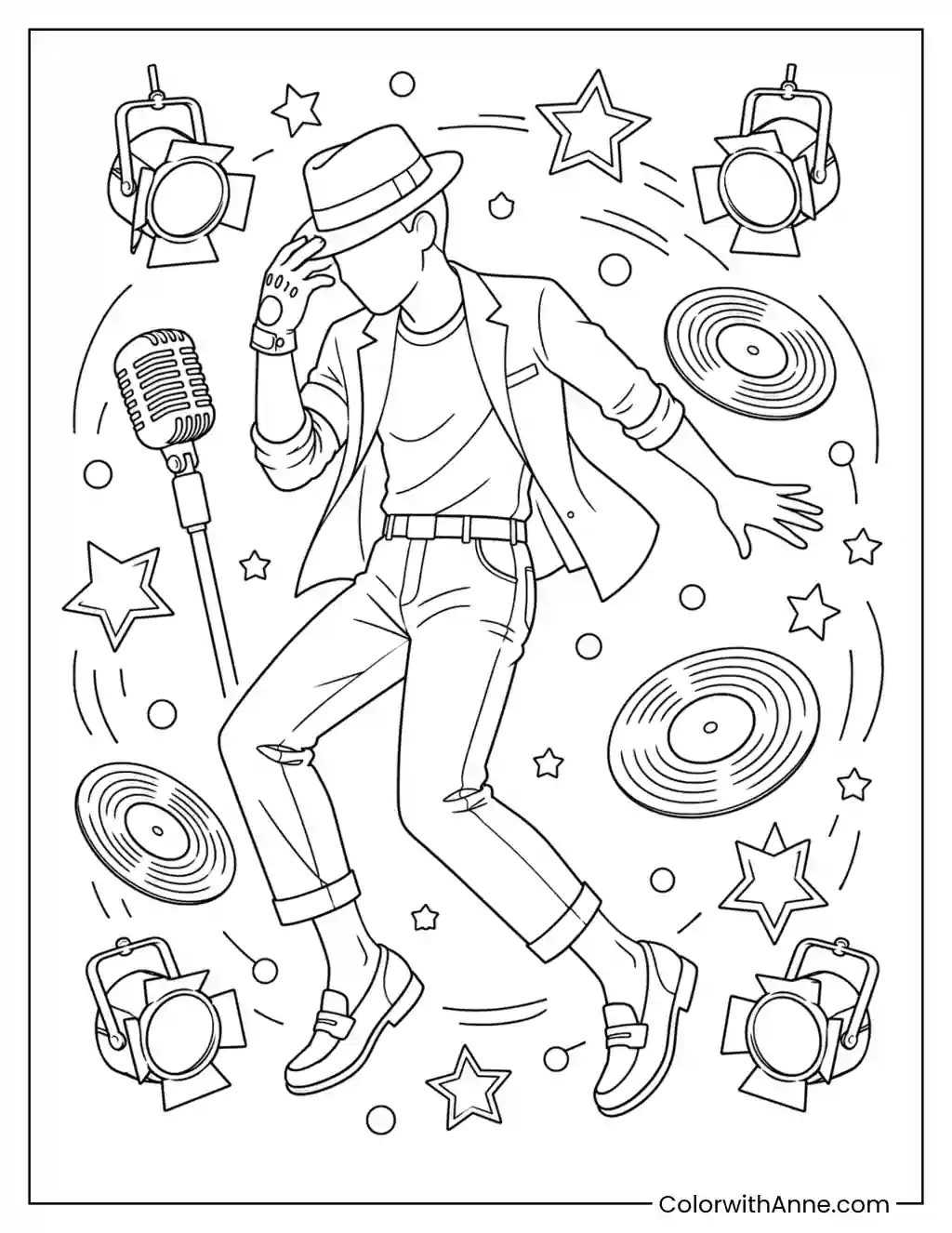 Vinyl Record Dance coloring page