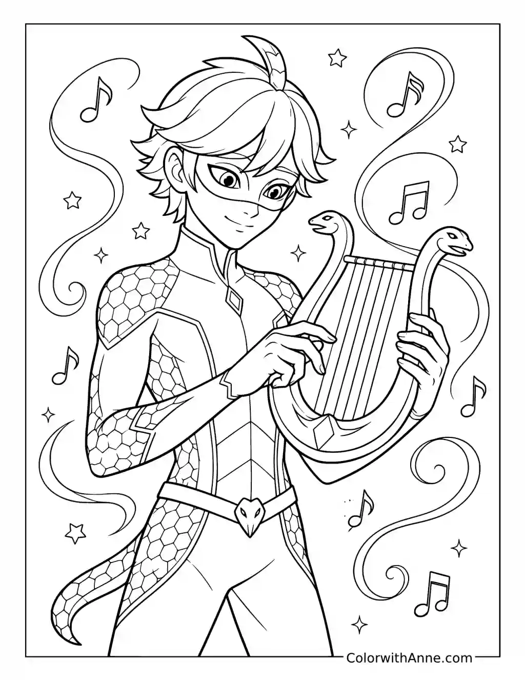 Viperion Playing His Lyre coloring page