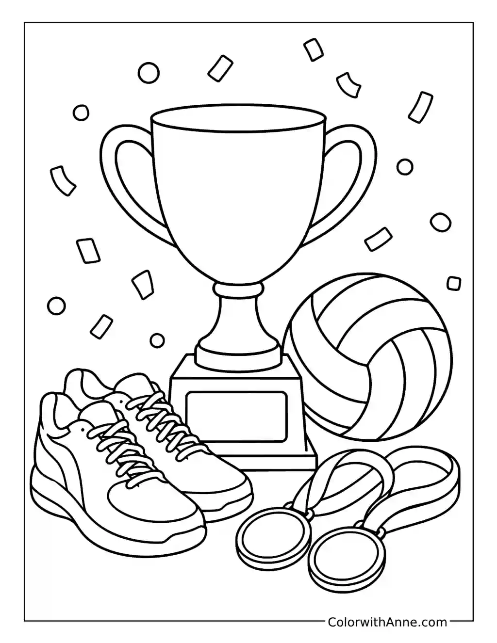 Volleyball Championship Trophy coloring page