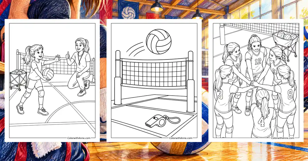 Volleyball Coloring Pages banner