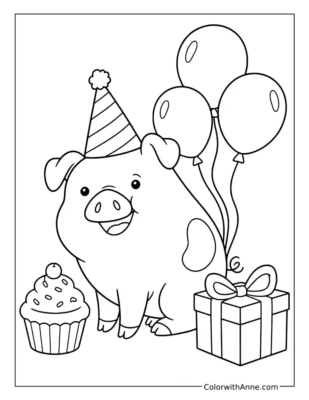 Waddles Birthday Party coloring page